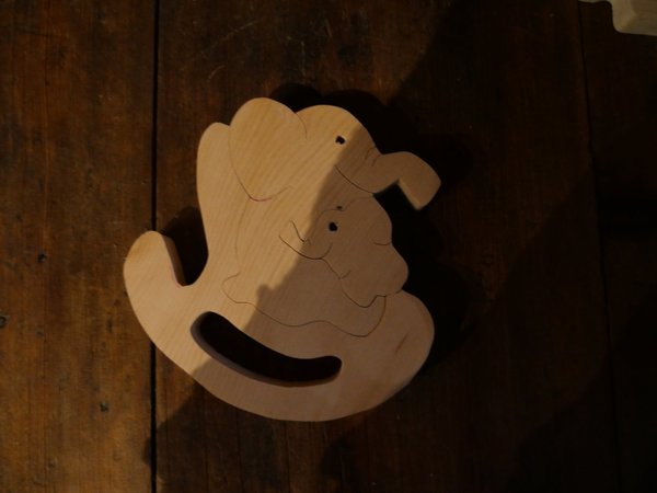 Puzzle éléphant en bois artisanal, brut à peindre, loisirs créatifs enfants